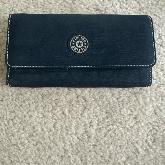 Kipling Dark Blue Wallet with Logo - Picture 1 of 4
